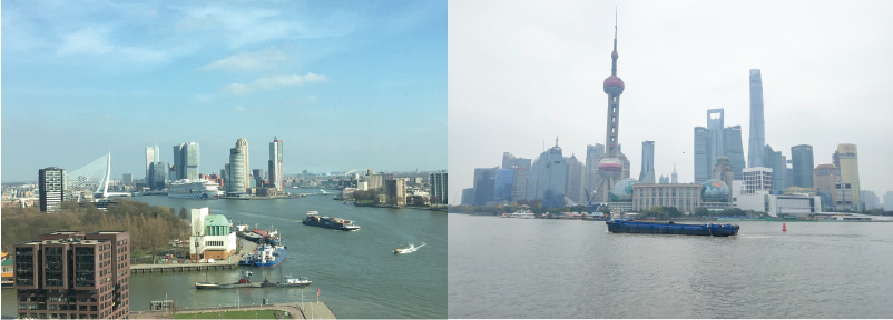 Port city revitalisation in sister-cities Rotterdam and Shanghai