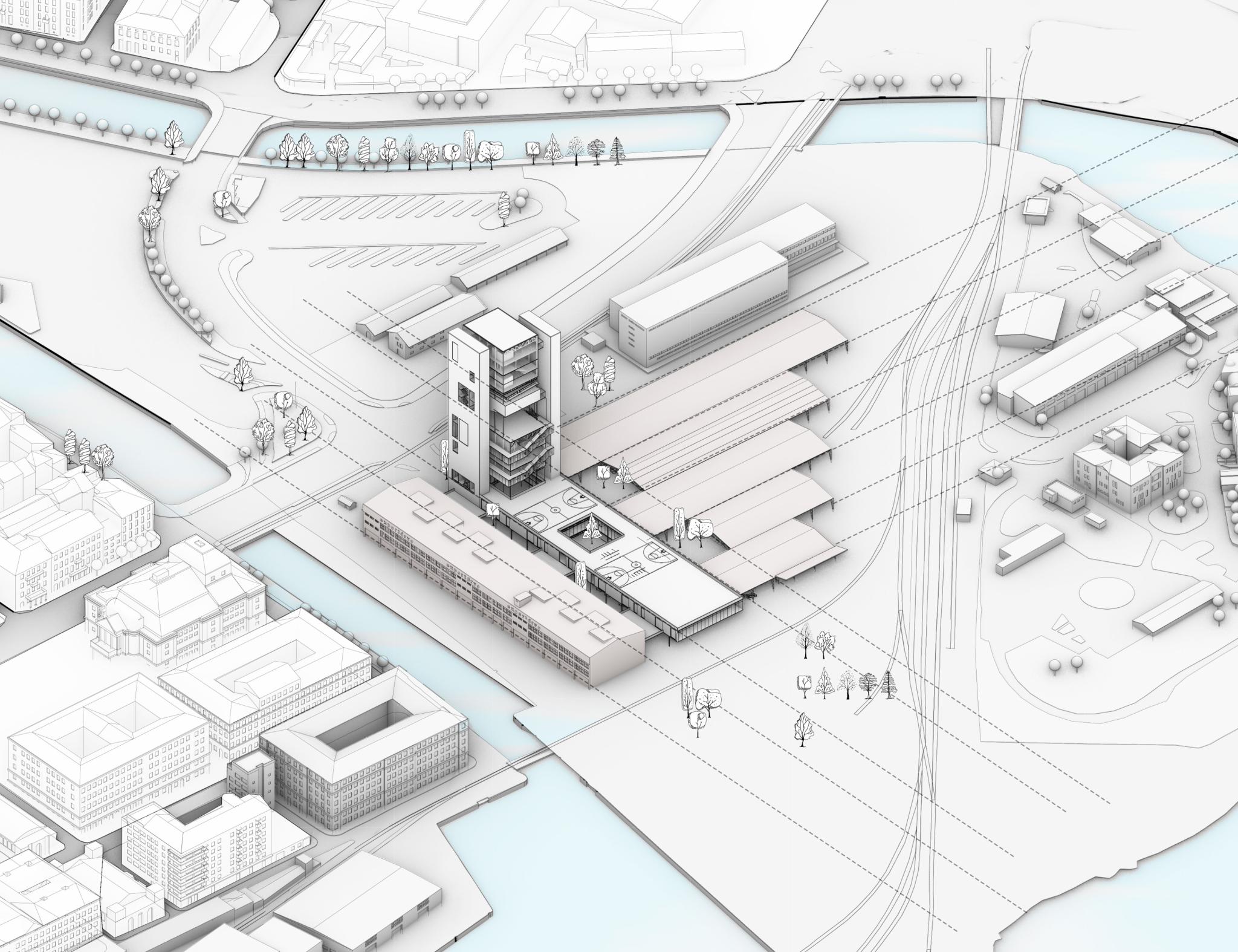 Student work, design of the reimagined Rijeka harbour