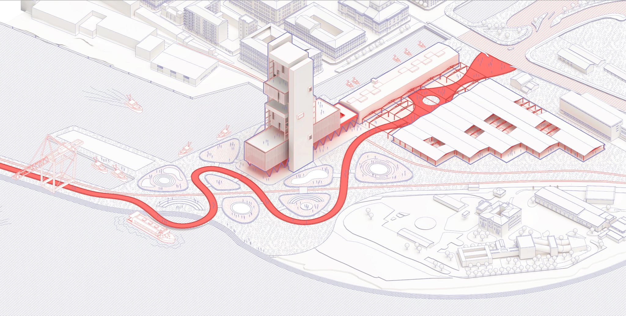 Student work, design of the reimagined Rijeka harbour
