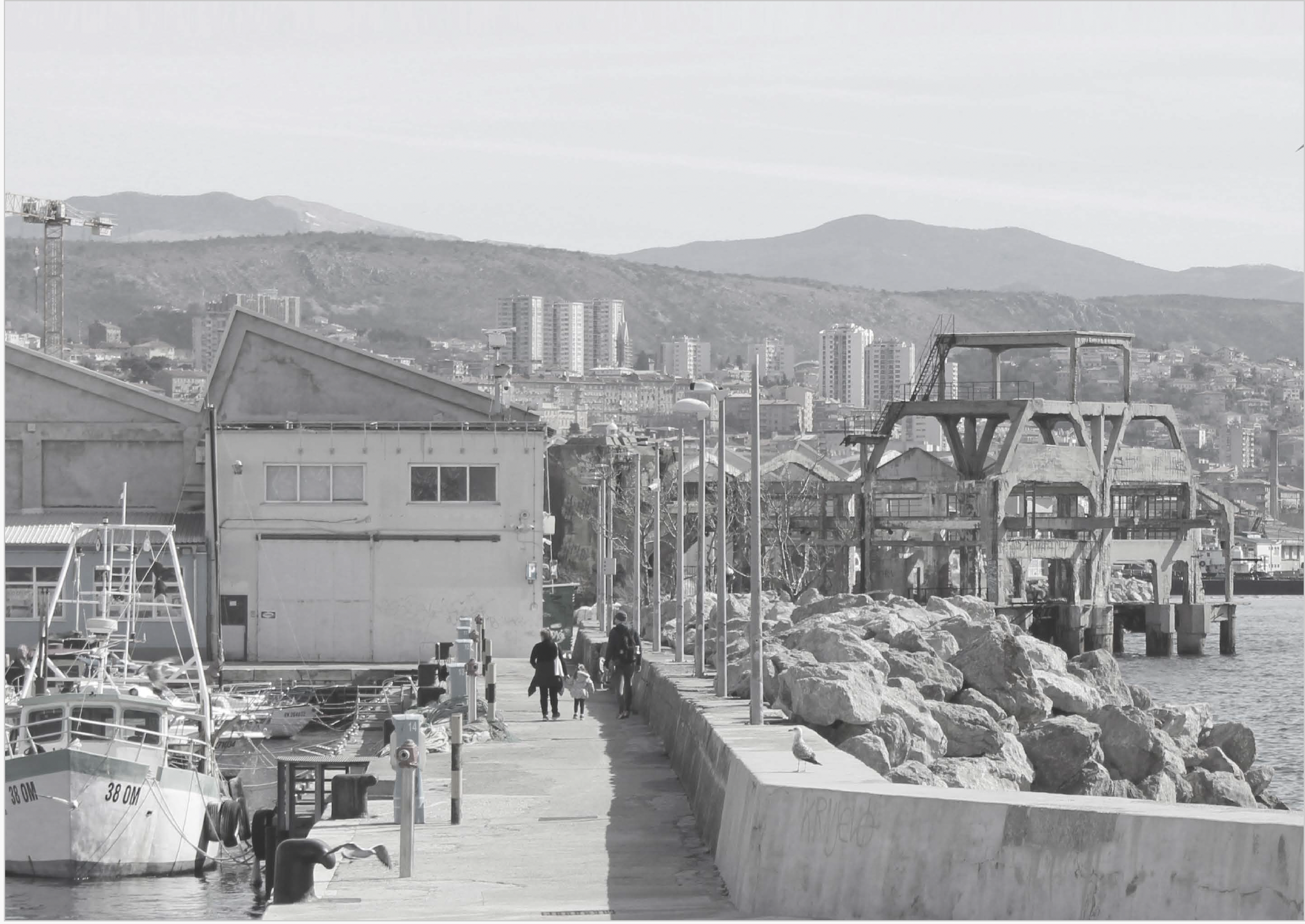 Historic picture of torpedo factory, rijeka waterfront