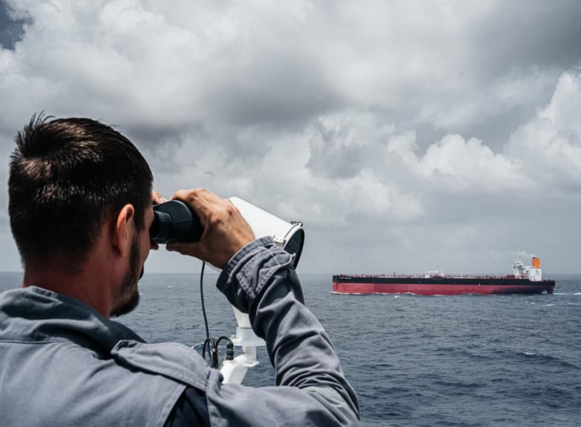 man looking at the water