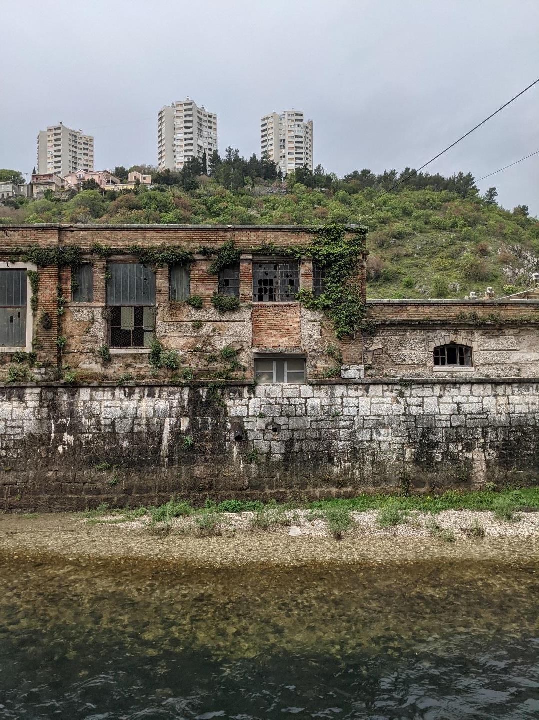 Fig. 1: Abandoned industrial heritage along the Riječina river gorge (Source: author)