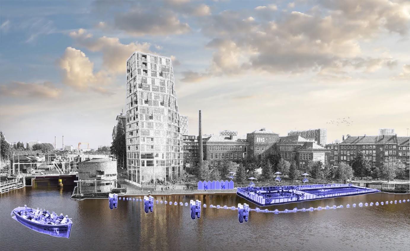 Rotterdam urban bathing in Coolhaven - rendition