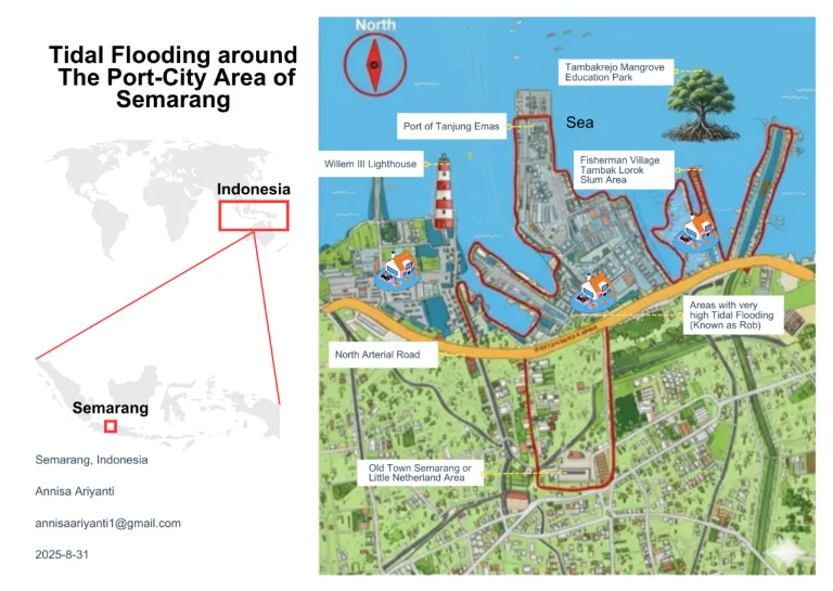 Illustration of Tidal Flooding around The Tanjung Emas Port Semarang