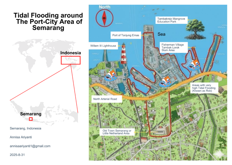 Illustration of Tidal Flooding around The Tanjung Emas Port Semarang