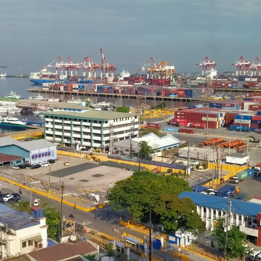 View of Manila’s port area