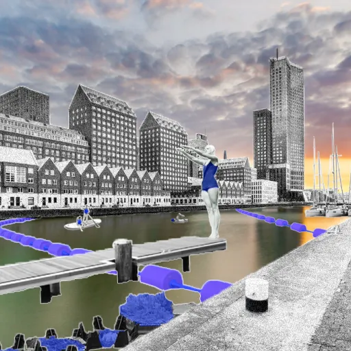 Rotterdam urban bathing in Spoorweghaven - rendition