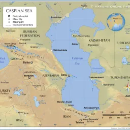 A map of the Caspian Sea