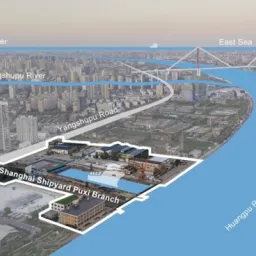 mind map of shanghai shipyard puxi branch in huangpy river